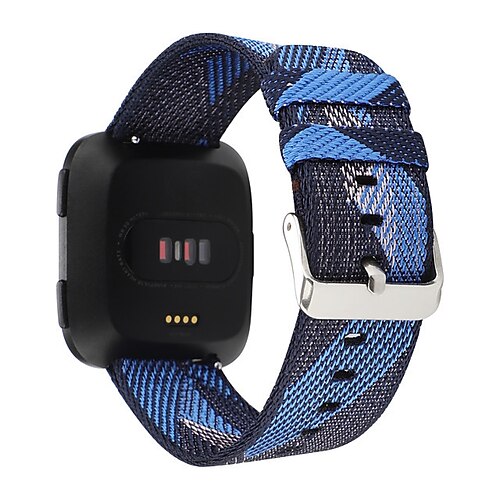 Uhrenarmband für Fitbit Versa 2 / Versa Lite / Versa SE / Versa Stoff Nylon Ersatz Gurt Metallverschluss Verstellbar Atmungsaktiv Armband
