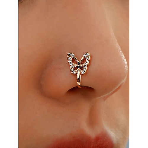Damen Körperschmuck 1.3 cm Nasenring / Nasenstecker / Nasenpiercing Rotgold Geometrische Form Koreanisch / Süß Aleación Modeschmuck Für Party / Festival Sommer Image