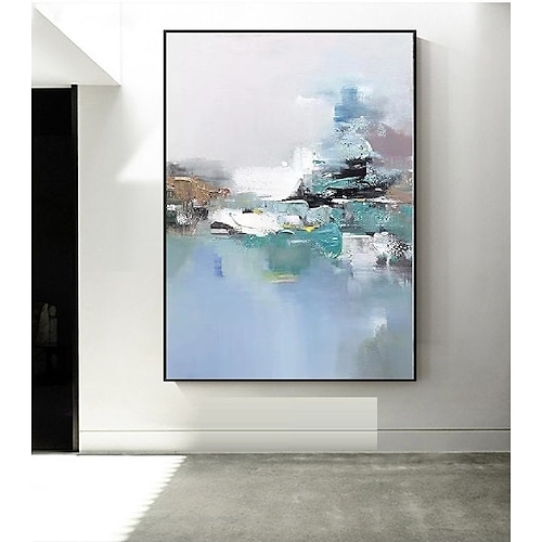 Handgefertigtes, handgemaltes Ölgemälde, dicke Textur, Wandkunst, modernes abstraktes Schwarz-Weiß-Gemälde, Heimdekoration, Dekor, gerollte Leinwand, kein Rahmen, ungedehnt Image