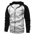 Herren Zip Hoodie Kapuzenjacke Hoodie Sweatshirt Kapuze Oberbekleidung Sweatjacke Schwarz Königsblau Blau Khaki Hellgrau Mit Kapuze Feste Farbe Arbeit Casual Strassenmode Sportbekleidung Büro Casual