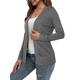 Damen-Strickjacke, Mantel, klassisch, V-Ausschnitt, lange Ärmel, vorne offen, Pullover, Herbst, einfarbig, Strickjacken, Weinrot, S, M, L