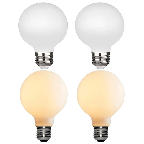 2/4/6 Stück G80 7 W Globus-LED-Edison-Glühbirne, 650 lm, E27-Sockel, opaleszierende Glasverkleidung, sehr geeignet für Kommode, Kosmetikspiegel, Stehlampe, AC 85–265 V Image