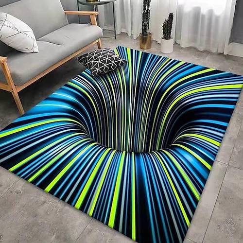 moderner abstrakter 3D-Vortex-Teppich verdickte Kaschmirimitation Wohnzimmer einfaches Schlafzimmer volle Nachttischdecke Sofa zu Hause Couchtisch rutschfeste Matte Image
