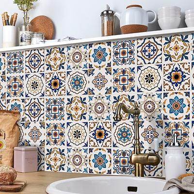 24/48 Stück wasserdichte, kreative, industrielle Stil-Küche, Badezimmer, Wohnzimmer, selbstklebende Wandaufkleber, wasserdichte Fliesenaufkleber Image