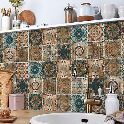 24/48 Stück wasserdichte, kreative, industrielle Stil-Küche, Badezimmer, Wohnzimmer, selbstklebende Wandaufkleber, wasserdichte Fliesenaufkleber Image