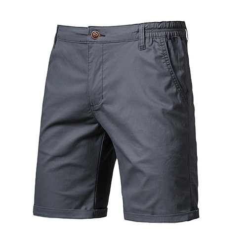 Herren Kleid-Shorts Arbeitsshorts Lässige Shorts Kurze Golfhosen Tasche Gerade geschnitten Einfarbig Komfort tragbar Knielänge Outdoor Täglich Strassenmode Stilvoll Schwarz Rosa Image