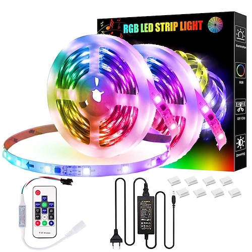 RGBIC Strip Licht 5M 10M LED Lichtstreifen 150-300 LEDs 16 Millionen Traumfarben wechselnde Außen- und Innendekoration wasserdicht Image