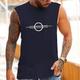 Symbol Kreisförmig Schwarz Weiß Marineblau Tank Top Shirt Herren Grafik Polyester Hemd Sport Leicht Hemd Ärmellos Bequemes T-Shirt Casual Täglich Sommer Modedesigner-Kleidung S M L XL XXL 3XL