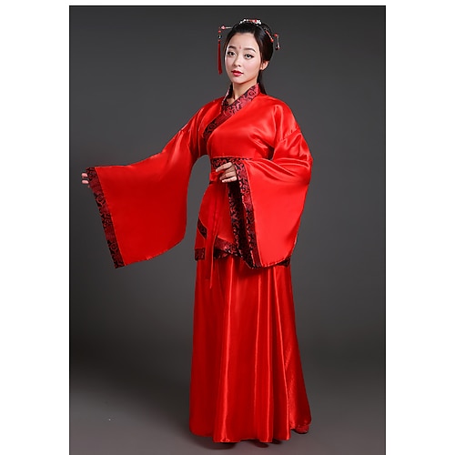 Damen Mädchen Hanfu Antike Austattungen Klassicher Stil Klassisch Zeitlos Elegant und luxuriös Chinesischer Stil Chinesisches Rot Gute Qualität Hanfu Chinesischer Palaststil Kostüm Image