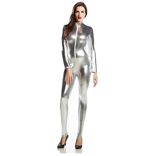 Glänzende Zentai-Anzüge Cosplay Kostüm Catsuit Karnevalskostüm Ganzkörperanzug Herren Damen Sex Sexy Kostüm Einfarbig Elasthan Latex Kostüm für Halloween Maskerade Erwachsene
