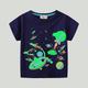 Baby Jungen T-Shirt Tee Tier Karikatur Kurzarm Baumwolle Kinder oben Schulanfang 3D-Druck bezaubernd Täglich Sommer Frühling Hai 3-7 Jahre