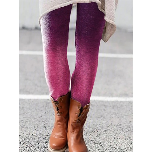 Damen-Strumpfhose, normale Leggings, modisch, volle Länge, mittlere Taille, Katzen-Farbverlauf, Zebra-Print, Komfort, mikroelastisch, Geschenke, lässig, schwarz, rot, lila, fuchsia, schmal Image