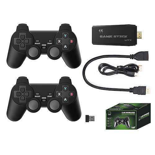 DATA FROG Retro Videospielkonsole 2.4G Wireless Konsole Spielstick 4k 10000 Spiele tragbare Videospiel Dendy Spielkonsole für tv Weihnachtsgeburtstagsgeschenke für Freunde und
