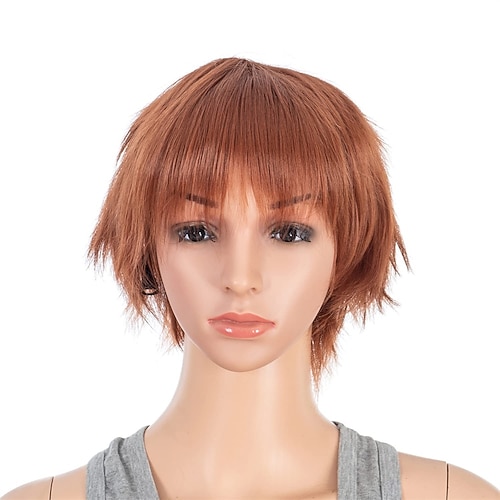 Unisex Fashion stachelige geschichtete kurze Anime Cosplay Perücke für Männer und Frauen Halloween Perücken Image