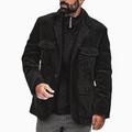 Herren Cordjacke Shacket Outdoor Freizeitskleidung Warm Herbst Winter Glatt Modisch Strassenmode Kargen Standard Schwarz Armeegrün Dunkelgray Jacken