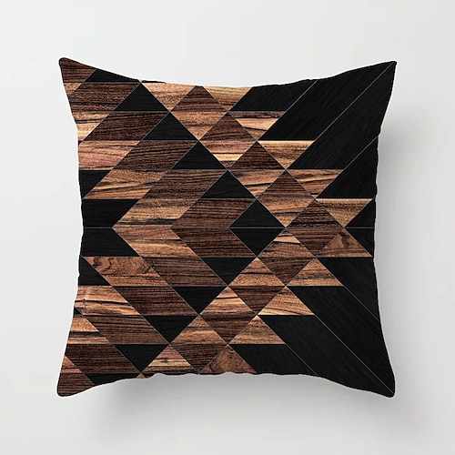 Kissenbezug 1pc Kunstleinen weiche dekorative quadratische Kissenbezug Kissenbezug Kissenbezug für Sofa Schlafzimmer 45 x 45 cm (18 x 18 Zoll) überlegene Qualität maschinenwaschbar 1 Stück Image