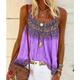 Damen Übergröße Boho-Shirt Tank Top Spaghetti-Shirt Sommertops Geometrisch Sexy Festtage Strand Gelb Ärmellos Boho Gurt