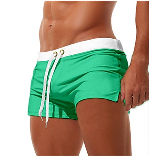Herren Boardshorts Badeshorts Badehose Schwimmshorts Bademode Kordelzug mit Mesh-Futter Tasche mit Reißverschluss Feste Farbe Schnelltrocknend Komfortabel Festtage Schwimmbad Hawaiianisch Casual Image