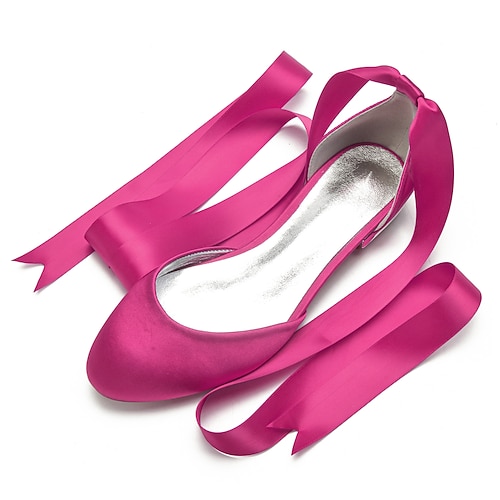 Grüne Ballerinas aus Satin für Damen mit langen Bändern, elegante und bequeme Schuhe für Hochzeiten und besondere Anlässe Image