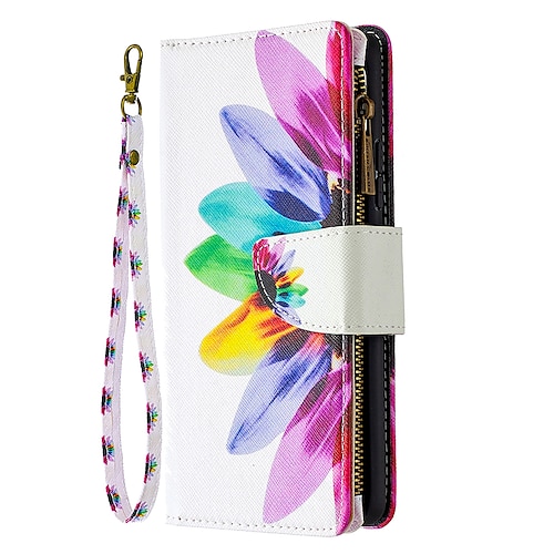 Handy Hülle Handyhüllen Für Samsung Galaxy S26 Ultra Plus S24 S23 S22 S21 FE S21 Ultra Plus S20 A54 A73 A53 Brieftaschenhülle Flip Mit Handgelenkschlaufe Ständer Baum Schmetterling Blume Image