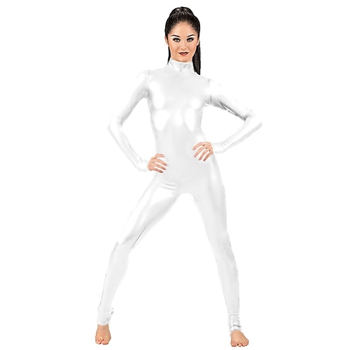 Zentai-Anzüge Cosplay Kostüm Catsuit Motorradmädchen Karnevalskostüm Ganzkörperanzug Herren Damen Sex Sexy Kostüm Einfarbig Elasthan Latex Kostüm für Halloween Erwachsene Image