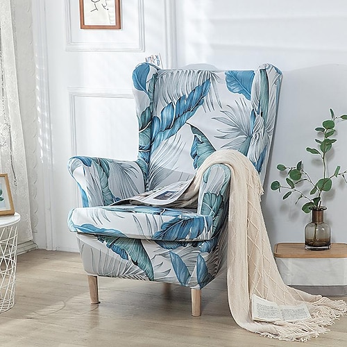 Stretch Ohrensesselbezug Ohrensesselbezüge mit Sitzkissenbezug Spandex Jacquard Ohrensesselbezüge für Ikea Strandmon Chair Image