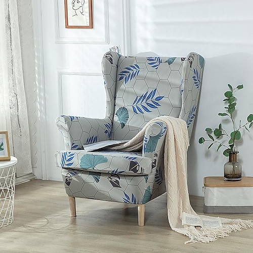 Stretch Ohrensesselbezug Ohrensesselbezüge mit Sitzkissenbezug Spandex Jacquard Ohrensesselbezüge für Ikea Strandmon Chair Image