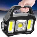 Wiederaufladbare tragbare Solarlampe mit Seitenlichter Kolben Taschenlampe Laterne Handsuchscheinwerfer USB-Lade-Solarleuchte für Outdoor-Camping