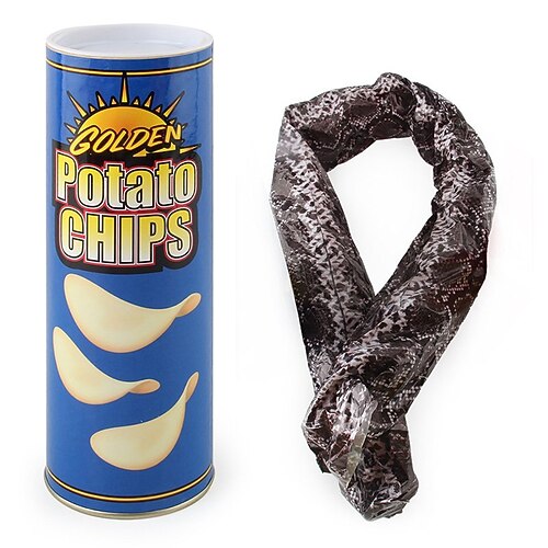 Kartoffelchips hüpfende Schlange, Aprilscherz-Geschenk, Parodie, verängstigtes Kartoffelchip-Schlangenspielzeug, lustiges Geschenk, Spielzeug, simulierte Schlange Image