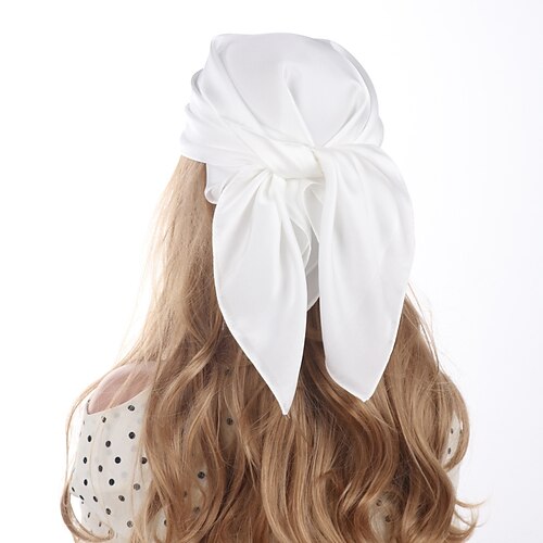 Kopf Haar Schal Wie Satin Seide Schal Schlaf Haar Wickeln für Königs Tag Lässig Täglich Orange Einfarbig 27,5 für Frauen Image