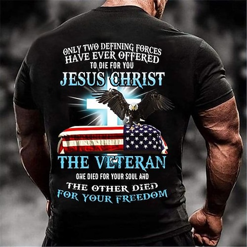 US Amerika 250 Jahre Jubiläum Veteranentag Herren Patriot Patriotisch Rückendruck Grafik Adler Nationalflagge T-Shirt Tee Kurzarm T-Shirt 3D Druck Rundhals Shirt Vintage Mode Designer Outdoor Image