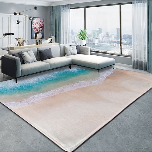 Teppich, Meereswasser-Bodenmatte, rutschfeste Fußmatte, Flur-Teppiche, waschbar, für Schlafzimmer, Wohnzimmer, Küche, Badezimmer Image