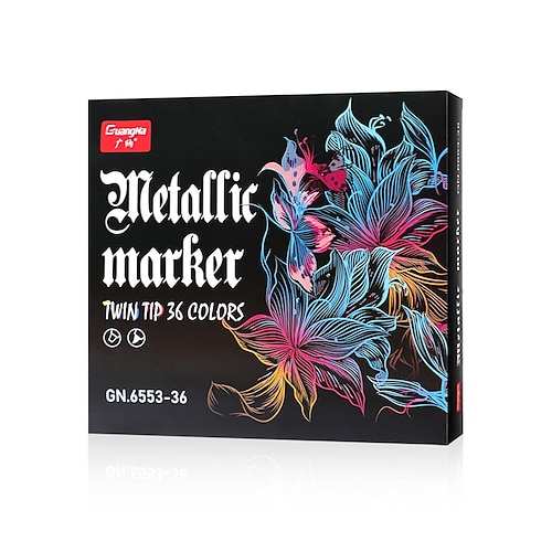 12-24-36 Farben, doppelseitiger Texturmarkierungsstift aus Metall, perfekt für die Osterdekoration, perfekt für die Osterdekoration Image