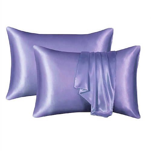 Satin-Kissenbezüge für Haare und Haut 2er-Pack seidige Satin-Kissenbezüge ohne Reißverschluss-Kissenbezüge mit Umschlagverschluss Image