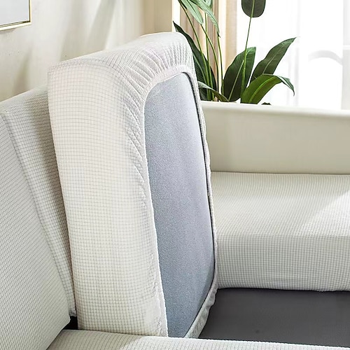 Stretchsofa Sitzkissenbezug Schonbezug elastisch Couch Sessel Loveseat 4 oder 3 Sitzer grau einfarbig massiv weich strapazierfähig waschbar Image