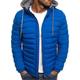 Schwarzer Hoodie für Herren Bubble Coats Puffer Plain Jacken Winter Warm Gesteppte Outwear mit Reißverschluss Leichte, gepolsterte Daunenjacke mit Kapuze Solide Jacken Dicker Mantel Winterjacke Winddicht Klettern Angeln