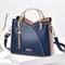 marineblaue und rosa Handtasche für Damen mit Herzquastenanhänger – elegante Umhängetasche und Tragetasche aus Kunstleder für den täglichen Gebrauch