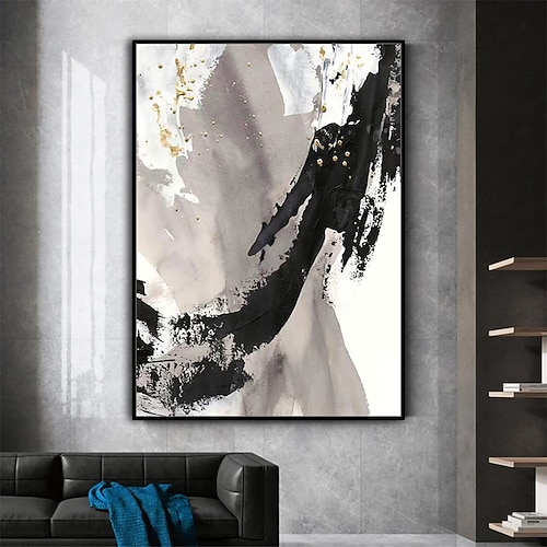 Mintura handgefertigte goldene Ölgemälde auf Leinwand, Wandkunst, Dekoration, modernes abstraktes Bild für Heimdekoration, gerolltes, rahmenloses, ungedehntes Gemälde Image