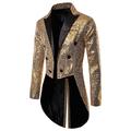 Herren Blazer Sakko Smoking Cocktailparty Festival warm Atmungsaktiv Pailletten Tasche Sommer Frühling Herbst Feste Farbe Strassenmode Brautkleider schlicht Steigendes Revers Standard Regular Fit