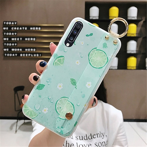 Handy Hülle Handyhüllen Für Samsung Galaxy S25 S24 S23 S22 S21 FE S21 Ultra Plus A14 A34 A54 A53 Rückseite Mode Mit Handgelenkschlaufe Ständer Blume TPU Image