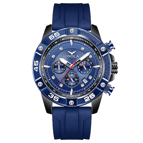 ONOLA Männer Quarz Uhr Sport Mode Casual Armbanduhr Luminous Kalender Wasserdicht Dekoration Silikon Uhr Image