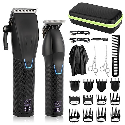 Haarschneidemaschine und Haarschneider-Set, professionelle Haarschneidemaschine für Männer, kabellose Friseurschere, Maschine, wiederaufladbarer Outline-Trimmer, Herren-Bartschneider, elektrisches Image