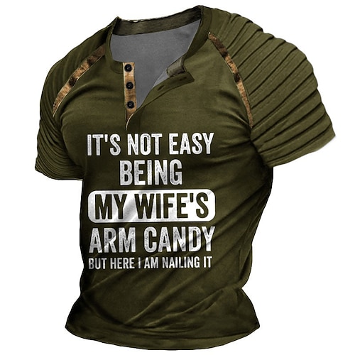 Herren Lustiges Grafik T-Shirt 'Es Ist Nicht Einfach Der Arm Candy Meiner Frau Zu Sein Aber Hier Bin Ich Und Es Läuft Gut' - Kurzarm Ehemann Humor Geschenk Image