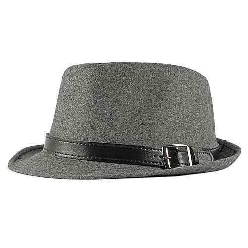 Herren Kentucky Derby Hut Fedora-Hut Hut mit Krempe Schwarz Braun Polyester Sport Outdoor Lässig Einfacher Stil Party / Abend Täglich Ferien Image