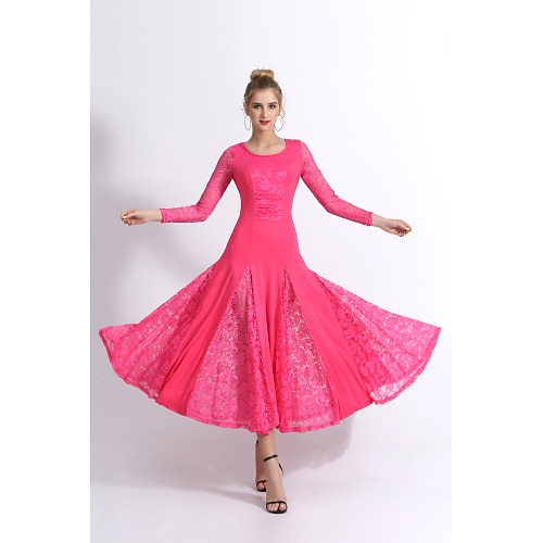 Für den Ballsaal Tanzbekleidung Kleid Spitze Damen Ausbildung Leistung Langarm Normal Spitze Milchfieber Image