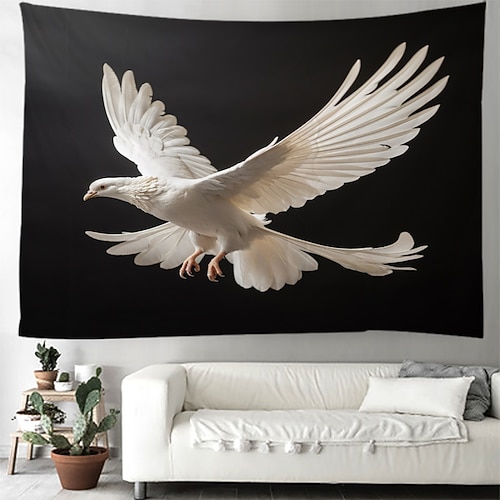Friedenstaube zum Aufhängen, Wandteppich, Kunst, großer Wandteppich, Wanddekoration, Fotografie, Hintergrund, Decke, Vorhang, Zuhause, Schlafzimmer, Wohnzimmer, Dekoration Image