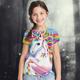 Kinder Mädchen T-Shirt T-Shirt Kurzarm Pferd Einhorn Regenbogen 3D-Druck Grafik Tierdruck Regenbogen Kinder Tops Sommer aktiv süß kausal 2-13 Jahre