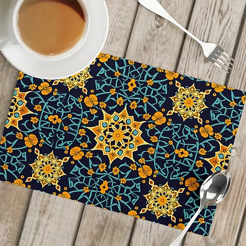 1 Stück Tischset mit ethnischem Muster, 30,5 x 45,7 cm, Tischsets für Party, Küche, Esszimmer, Dekoration Image