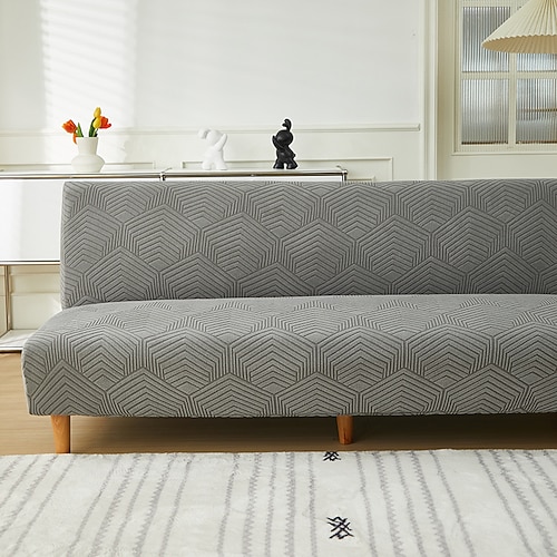 Armloser Sofa-Bettbezug aus Jacquard-Stoff in 3 verschiedenen Größen, Sofabezug mit Neujahrsdekor, Stretch-Schutz, elastischer Bankbezug Image