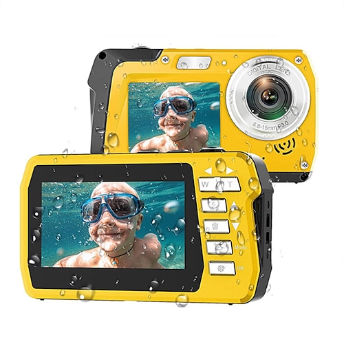4K30FPS wasserdichte Kamera 56MP Unterwasserkameras UHD Video Recorder Selfie IPS Dualbildschirme (3/2) 10FT wasserdichte Digitalkamera für Schnorcheln im Urlaub 1700mAh Valentinstag Geschenk Image